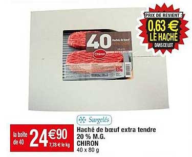 haché de bœuf extra tendre 20% m.g. chiron