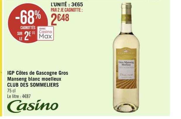 igp côtes de gascogne gros manseng blanc moelleux club des sommeliers