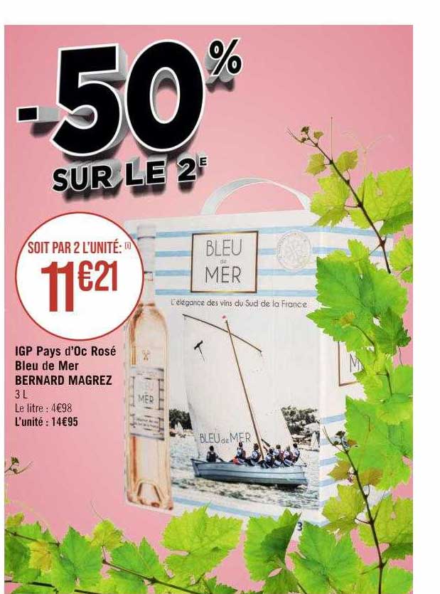 Igp Pays D'oc Rosé Bleu De Mer Bernard Magrez