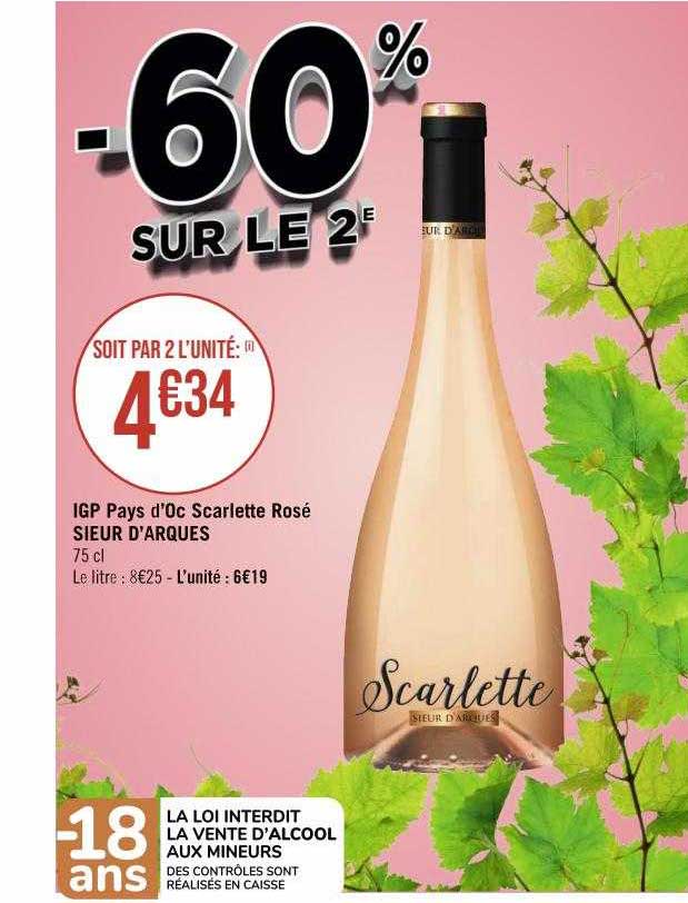 igp pays d'oc scarlette rosé sieur d'arques