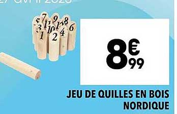 jeu de quilles en bois nordique