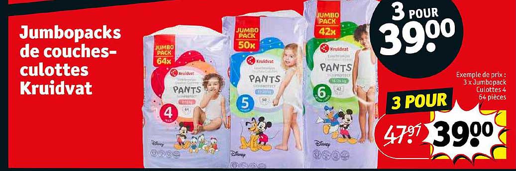 jumbopacks de couches-culottes kruidvat