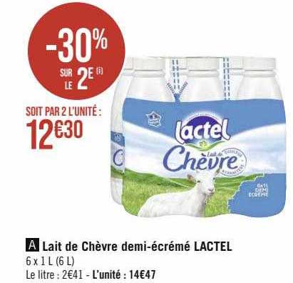 lait de chèvre demi-écrémé lactel