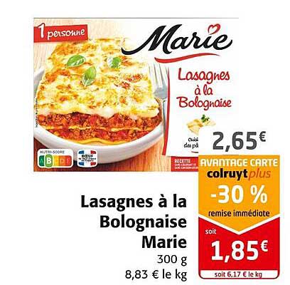 Lasagnes à La Bolognaise Marie