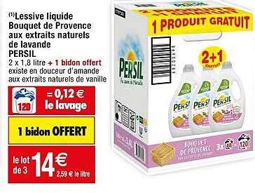 lessive liquide bouquet de provence aux extraits naturels de lavande persil