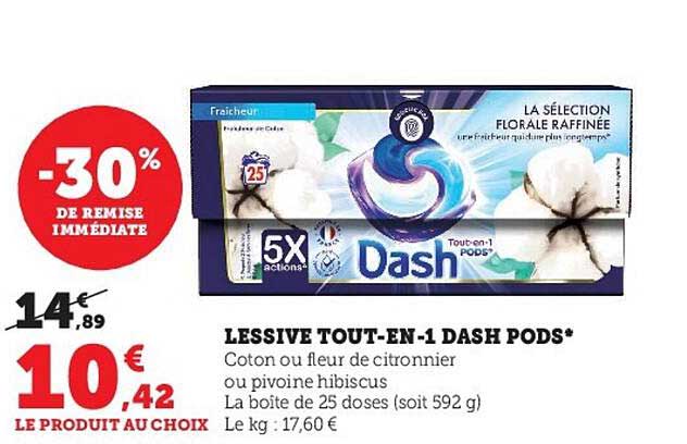 lessive tout-en-1 dash pods