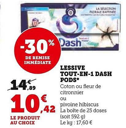 lessive tout-en-1 dash pods