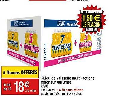 liquide vaisselle multi-actions fraîcheur agrumes paic