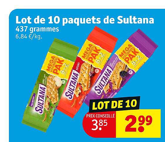 lot de 10 paquets de sultana