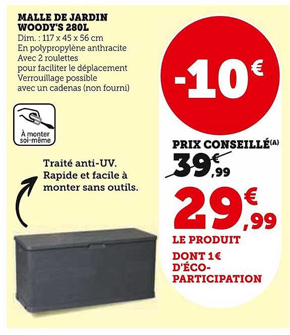 Malle De Jardin Woody's 280l