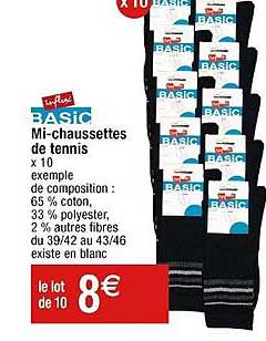 mi-chaussettes de tennnis influx basic