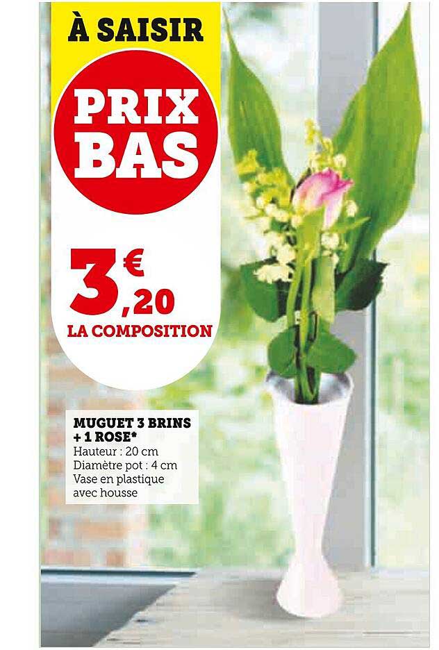 muguet 3 brins + 1 rose