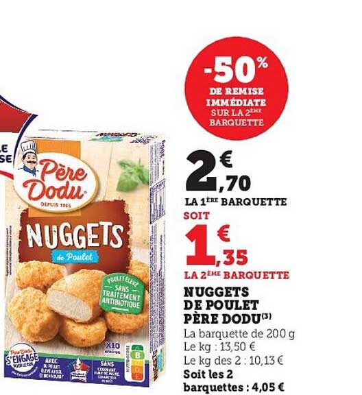 nuggets de poulet père dodu