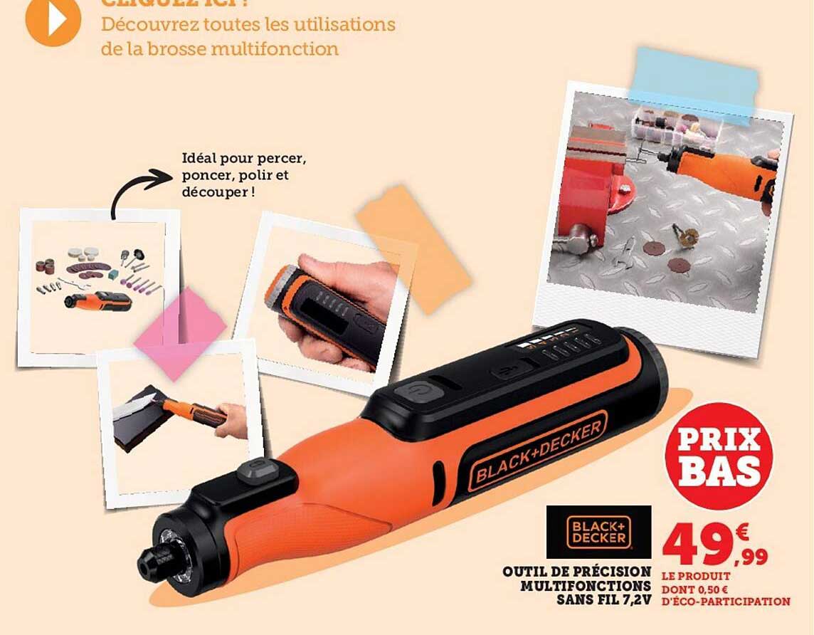 Outil De Précision Multifonctions Sans Fil 7,2 V Black+decker