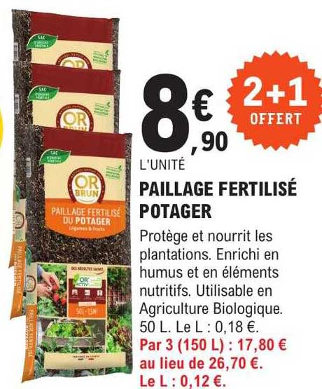 paillage fertilisé potager or brun
