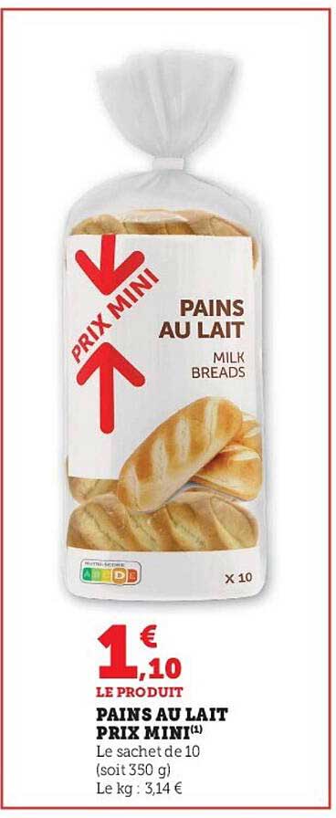 pains au lait prix mini