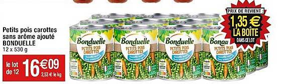 petits pois carottes sans arôme ajouté bonduelle