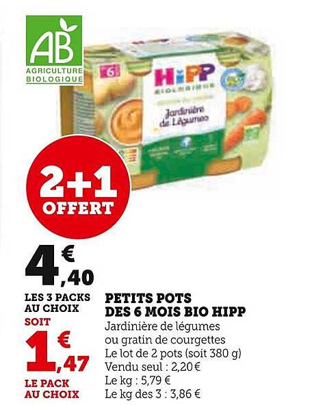 petits pots dès 6 mois bio hipp