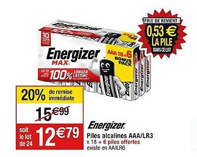 Piles Alcalines Aaa-lr3 Energizer