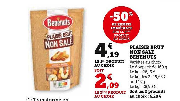 plaisir brut non salé bénénuts