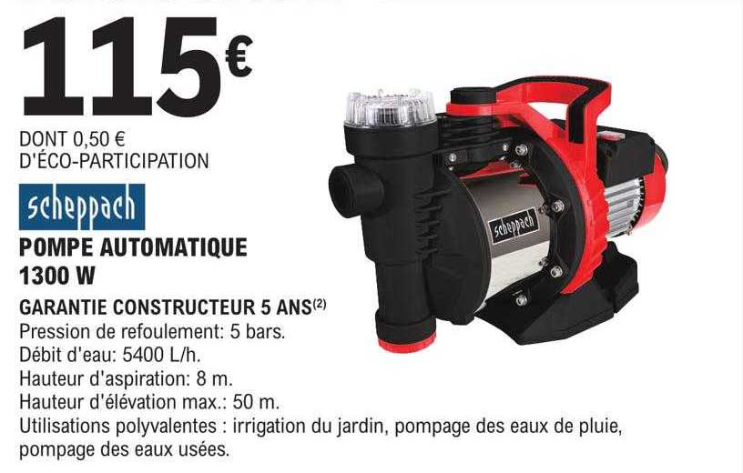 pompe automatique 1300w scheppach