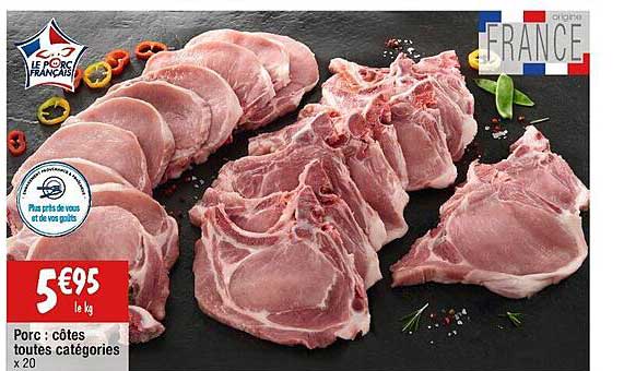 porc : côtes toutes catégories