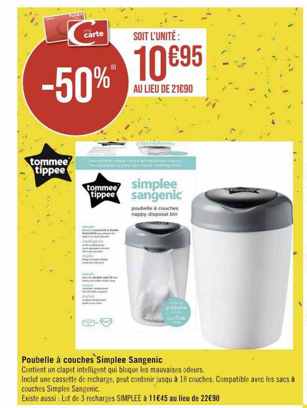 Poubelle à Couches Simplee Sangenic Tommee Tippee