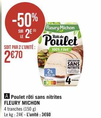 Poulet Rôti Sans Nitrites Fleury Michon