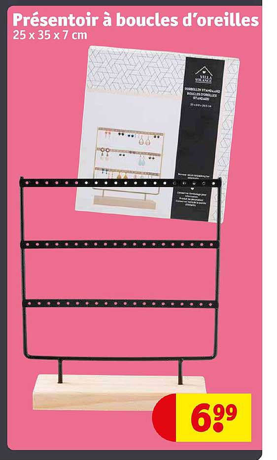 présentoire à boucles d'oreilles