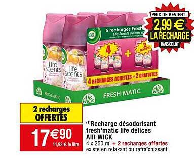 recharge désodorisant fresh'matic life délices air wick