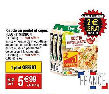 risotto au poulet et cèpes fleury michon