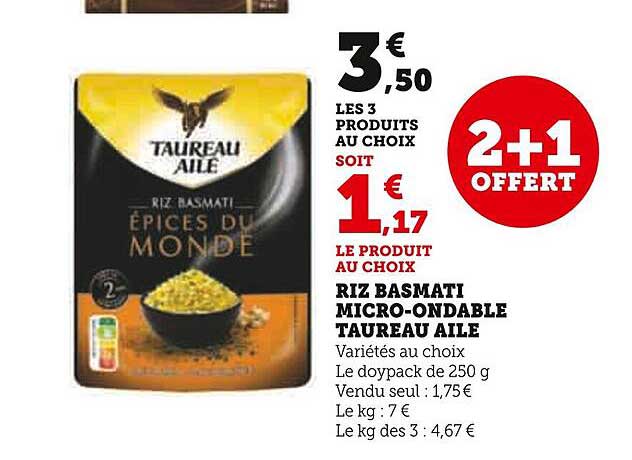 riz basmati micro-ondable taureau ailé
