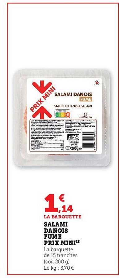 salami danois fumé prix mini
