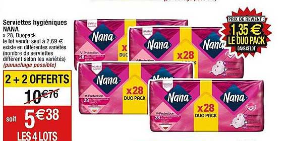 serviettes hygiéniques nana