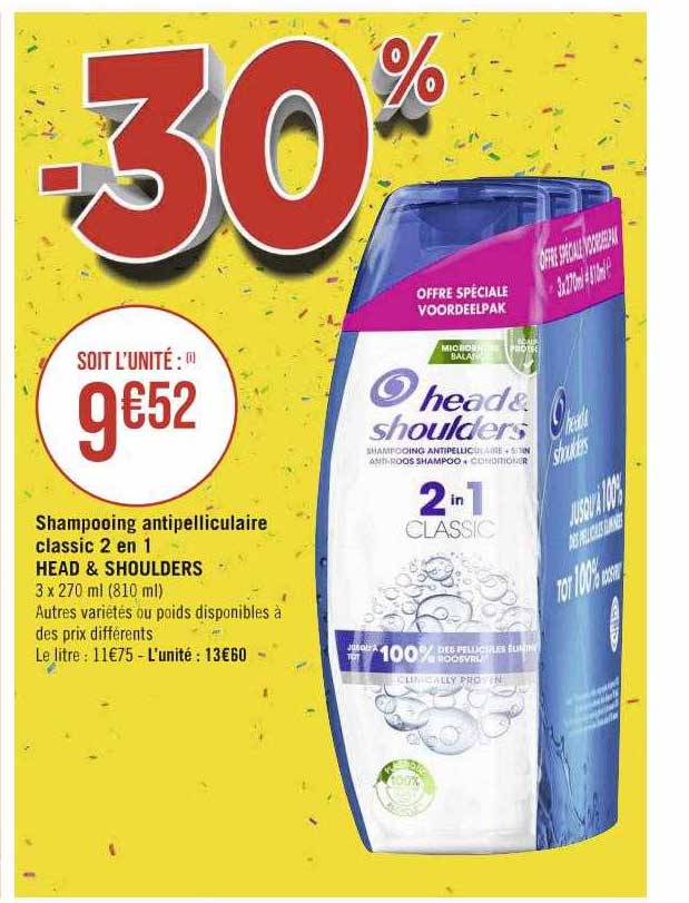 Shampooing Antipelliculaire Classic 2 En 1 Head & Shoulders