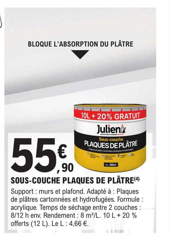sous-couche plaques de plâtre julien