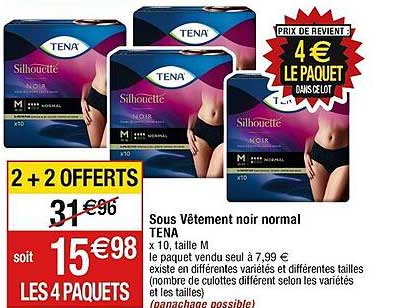 sous vêtement noir normal tena