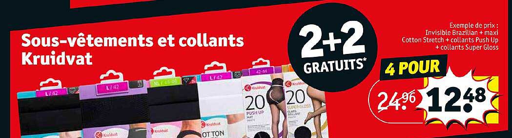 sous-vêtements et collants kruidvat