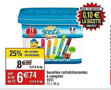 Sucettes Rafraîchissantes à Congeler Yeti