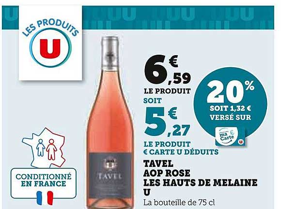tavel aop rosé les hauts de mélaine u