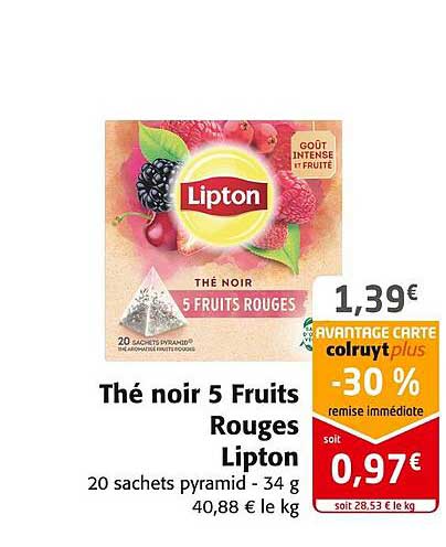 Thé Noir 5 Fruits Rouges Lipton