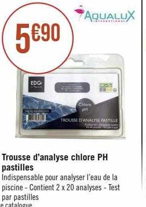 trousse d'analyse chlore ph pastilles aqualux