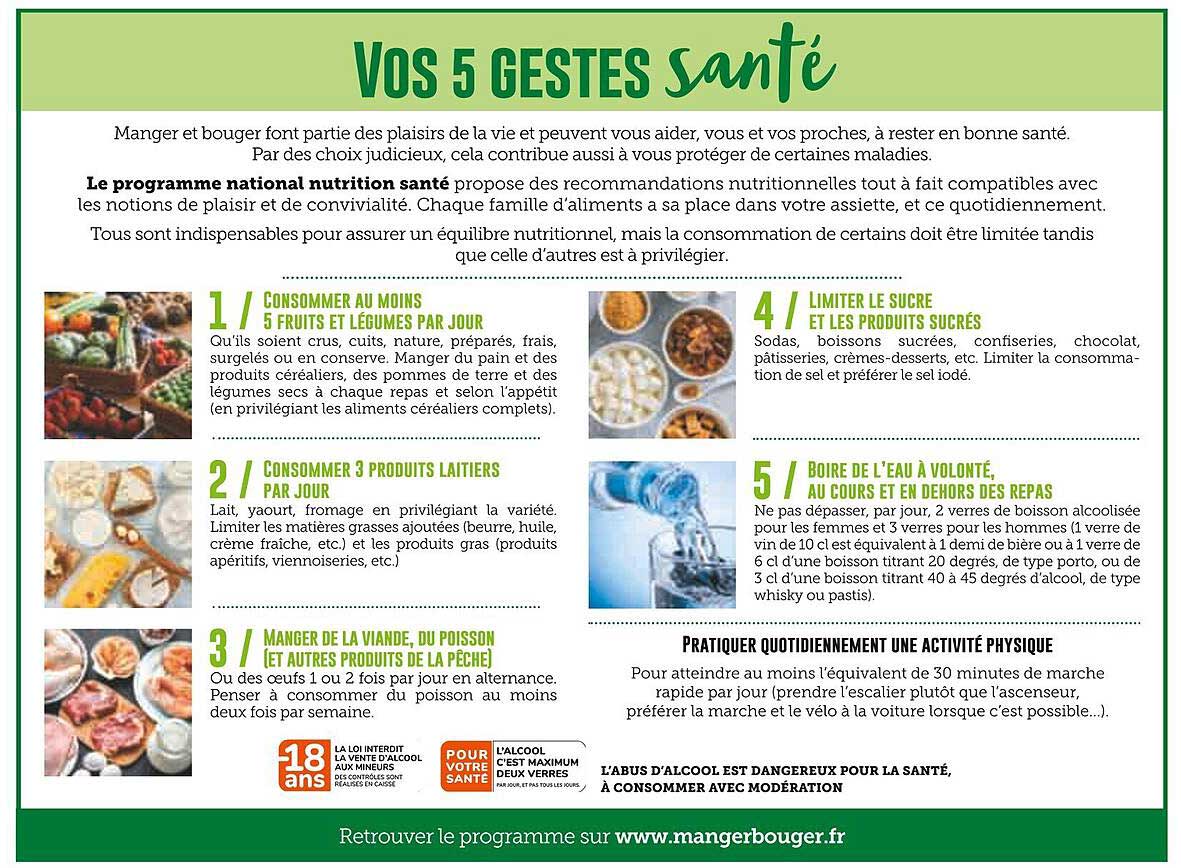 vos 5 gestes santé