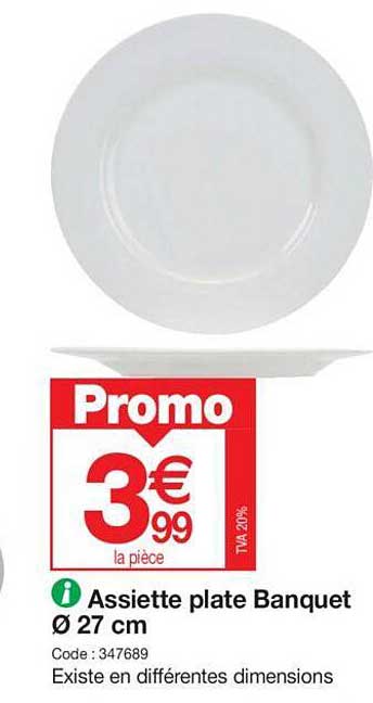 assiette plate banquet ø 27 cm