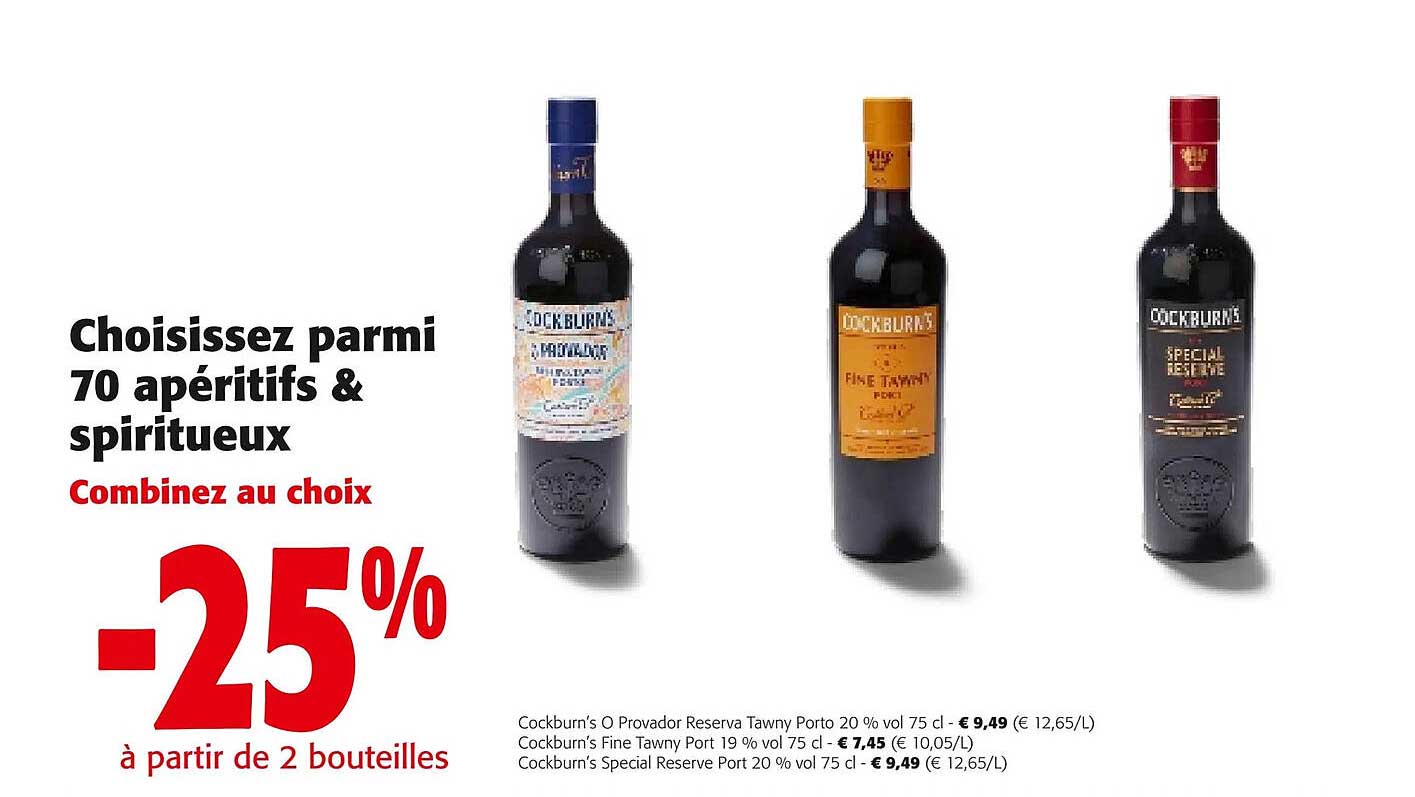 cockburn's o provador reserva tawny porto 20% vol, cockburn's fine tawny port 19% vol, cockburn's special reserve port 20% vol