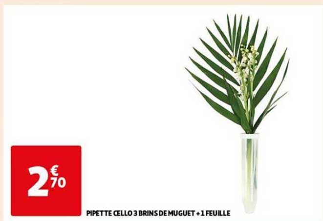 pipette cello 3 brins de muguet + 1 feuille