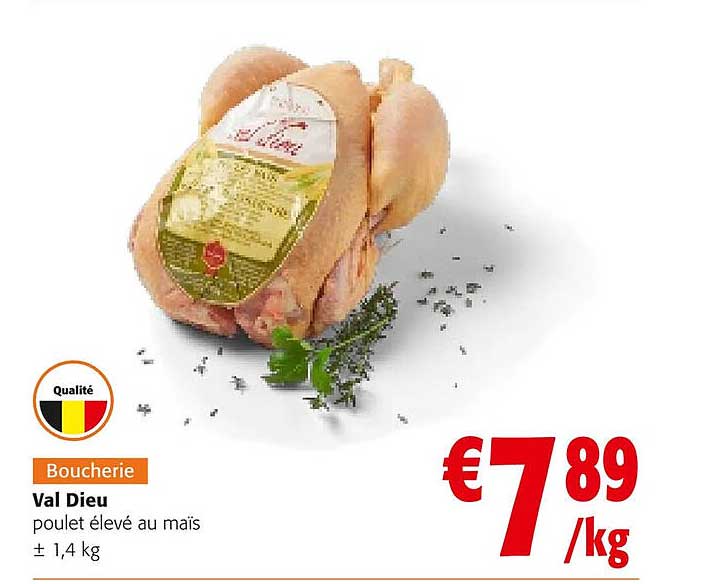 val dieu poulet élevé au maïs