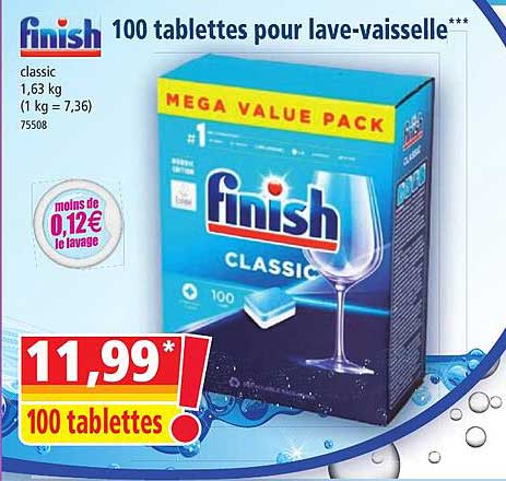 100 tablettes pour lave-vaisselle finish
