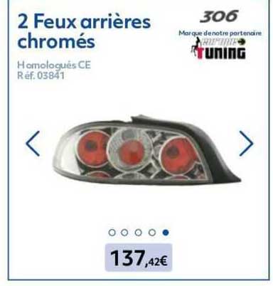 2 feux arrières chromés