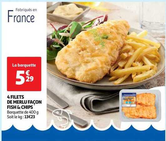 4 filets de merlu façon fish & chips